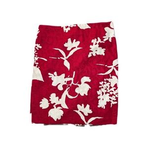 Talbots Red and Cream Resort Pencil Skirt